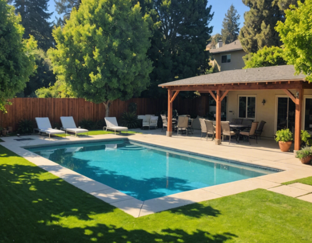 Modern pool remodel featuring spa spillover, new tile, and ambient lighting in Denton, TX